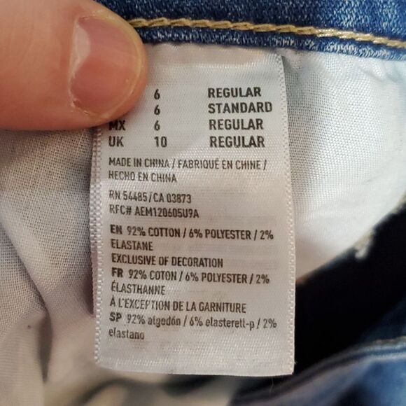 AMERICAN Eagle size 6 super stretch 30x30 high rise jeggings - Picture 8 of 8